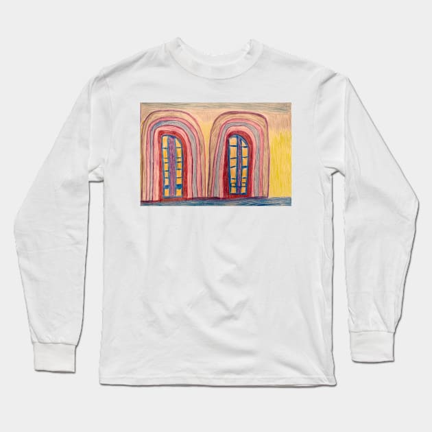 Church Windows Coloured Glass Long Sleeve T-Shirt by PodmenikArt